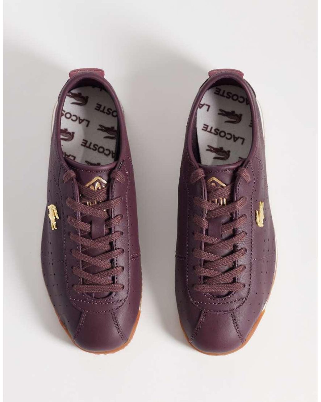 Lacoste Purple Club-low Gumsole Gold Accent Trainer