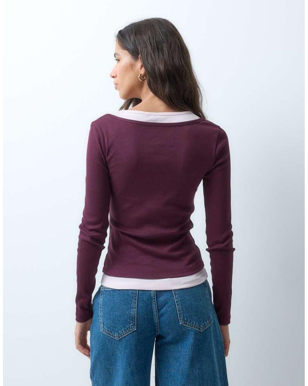 ASOS Purple Faux Double Layer Long Sleeve