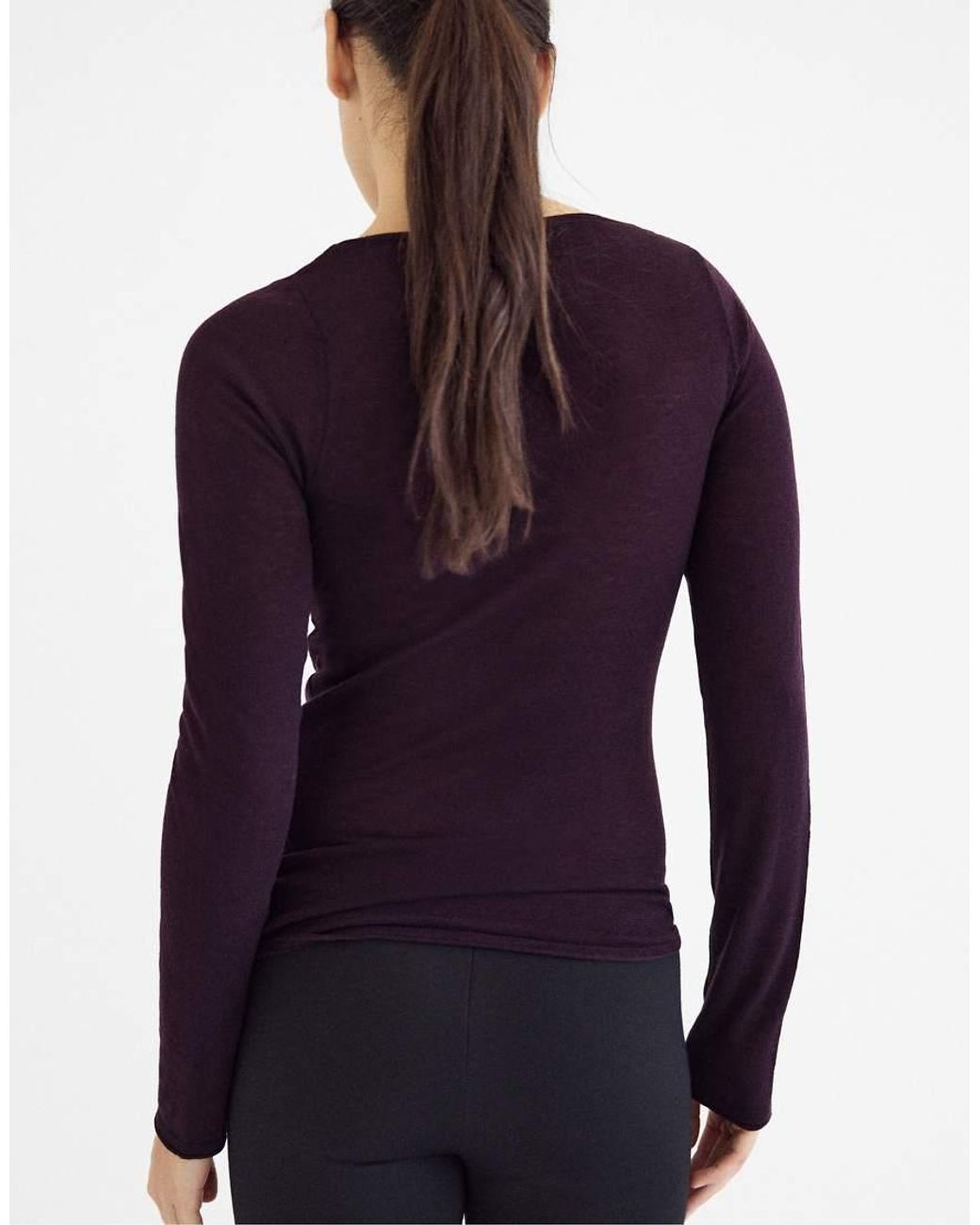 Stradivarius Blue Basic Wool And Silk V-neck Sweater
