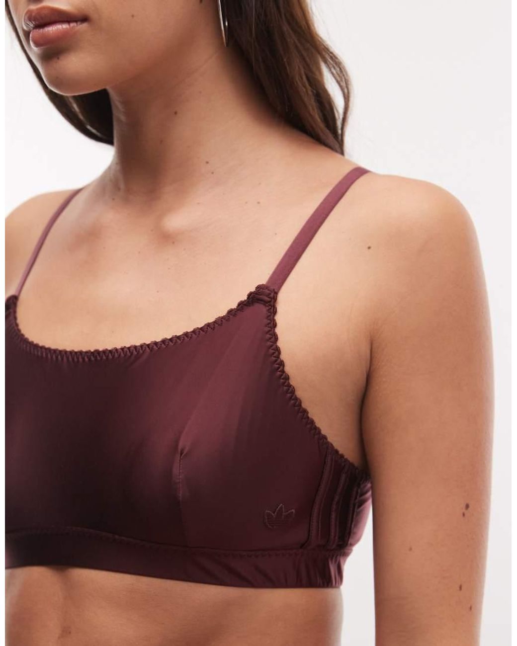 Adidas Brown Originals Comfort Satin Bandeau Bralette
