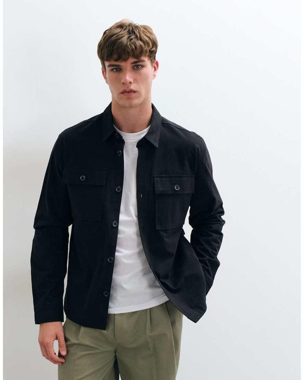 Threadbare Gray Brushed Heavy Weight Shacket for men