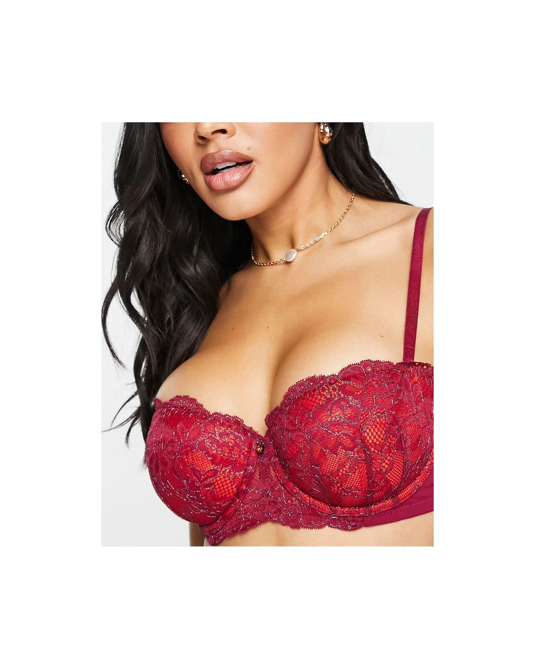 Ann Summers Curve Sexy Lace Planet Balconette Bra With Metallic