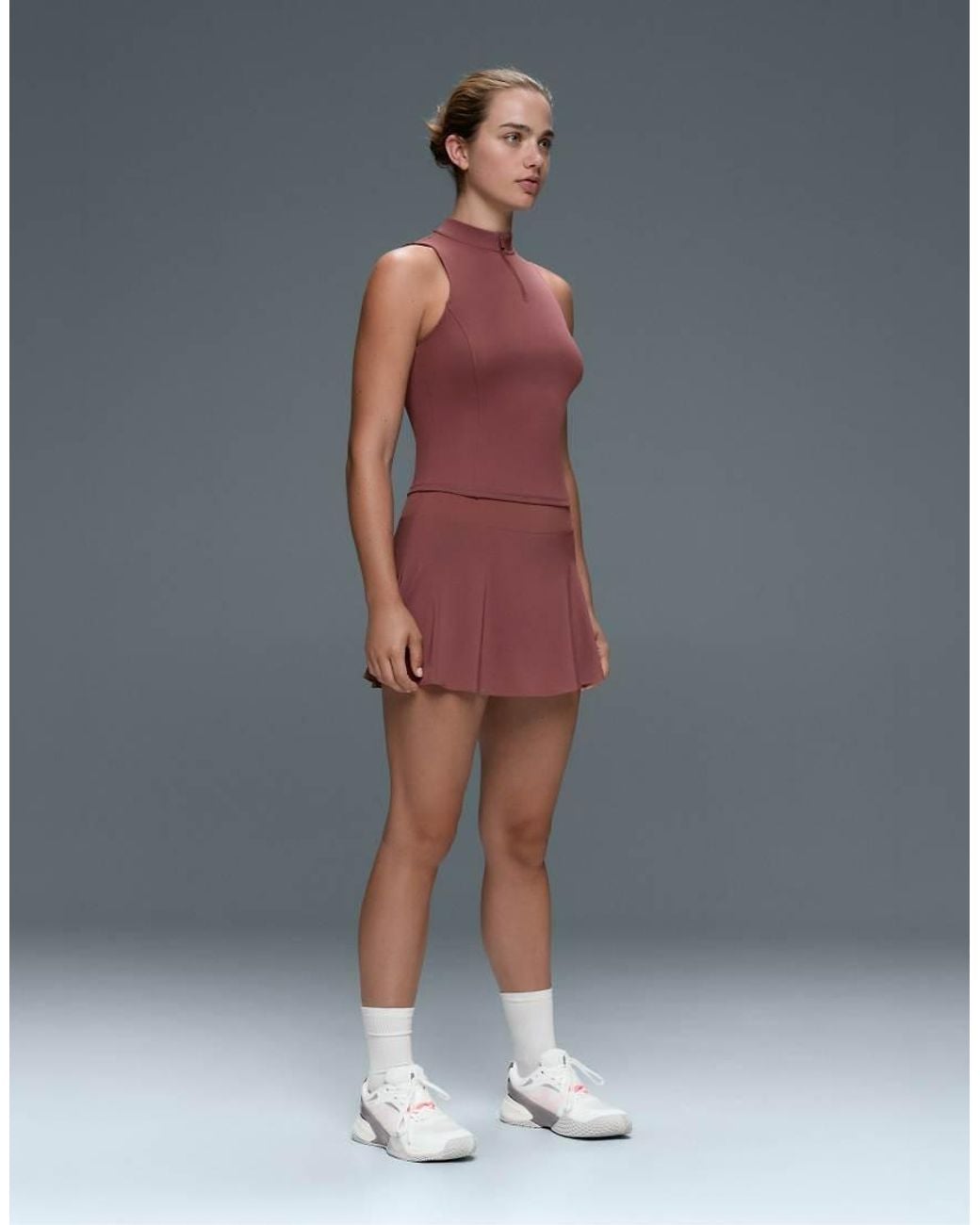 Oysho Red Sleeveless Half-zip T-shirt