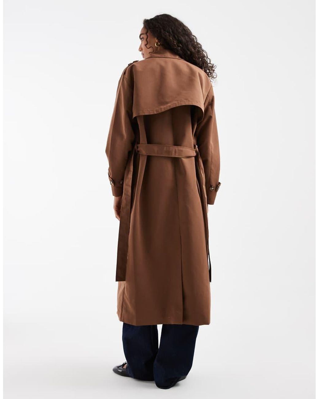 Vero Moda Brown Longline Belted Trench Coat