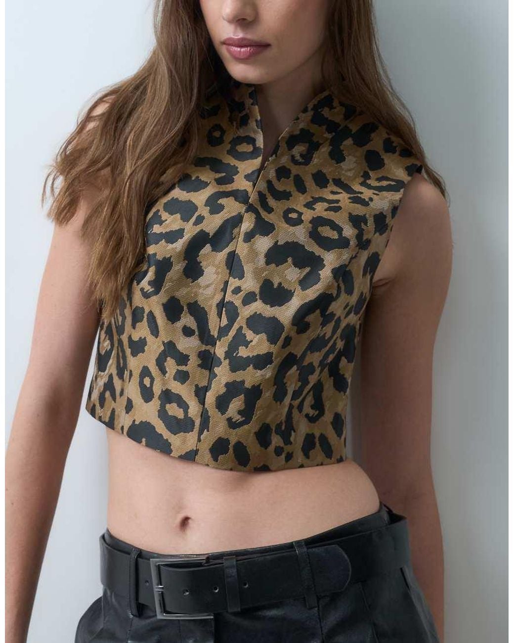 ASOS Brown Tailored Crop Top