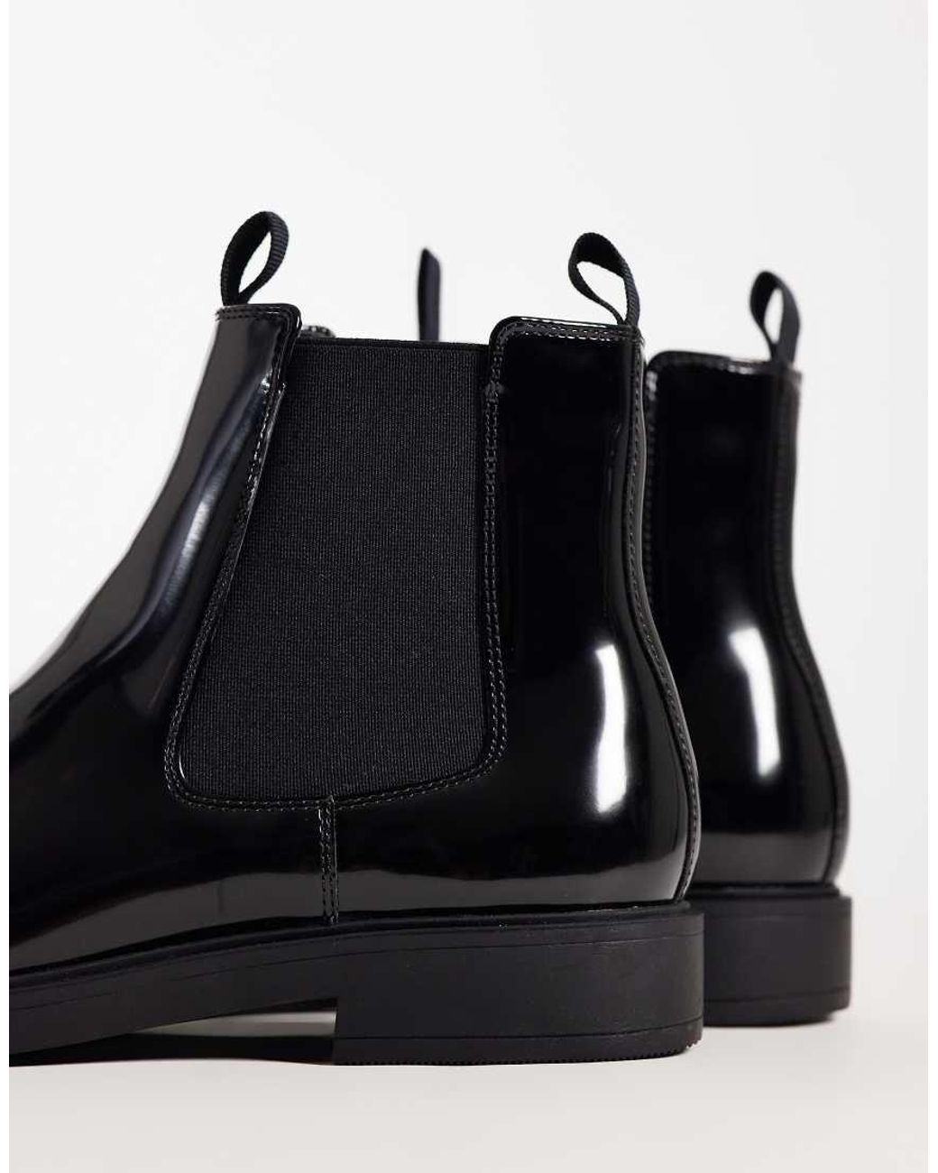 ASOS Black Chelsea Boots With Dual Pull Tabs for men