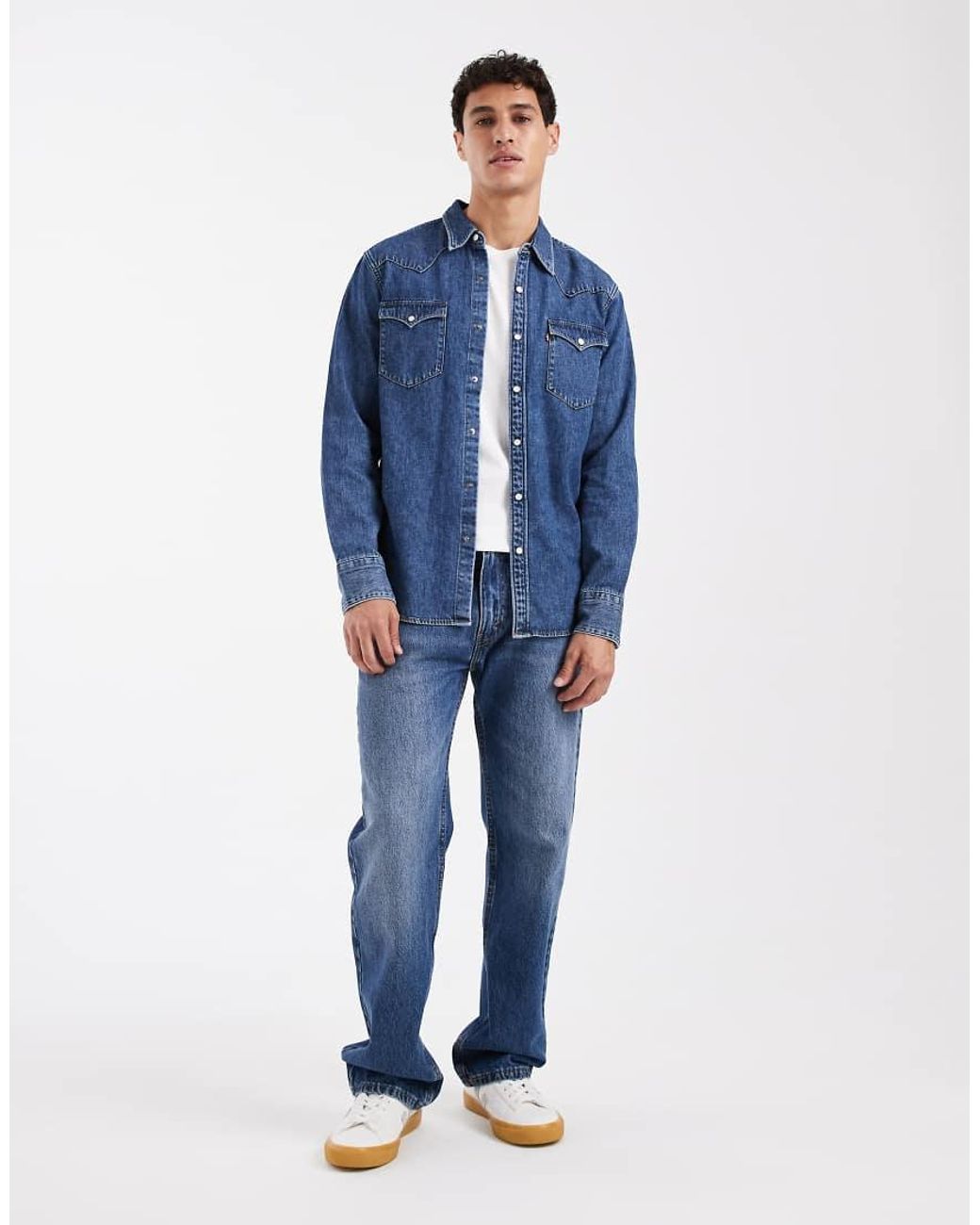 Levi's Blue Barstow Western Denim Shirt for men
