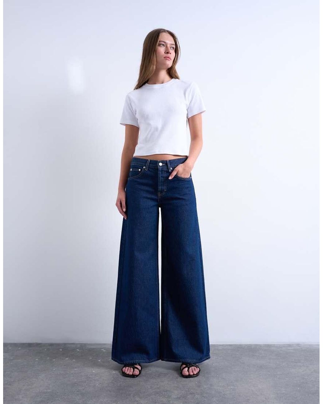 TOPSHOP Blue Horizon Wide Leg Jeans