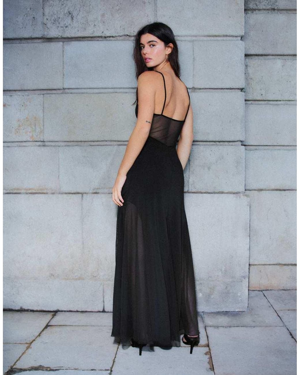 Bershka Blue Long Combined Strap Dress