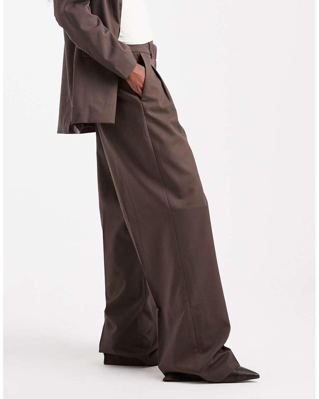 Vero Moda Elegante Dad Broek in het Brown