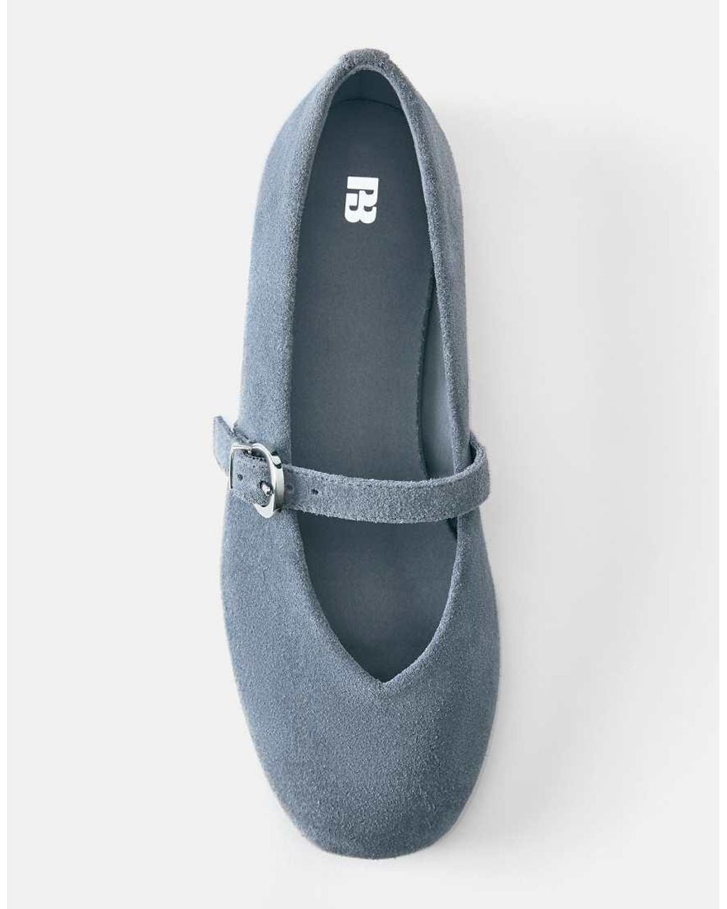Pull&Bear Blue Leather Ballerinas