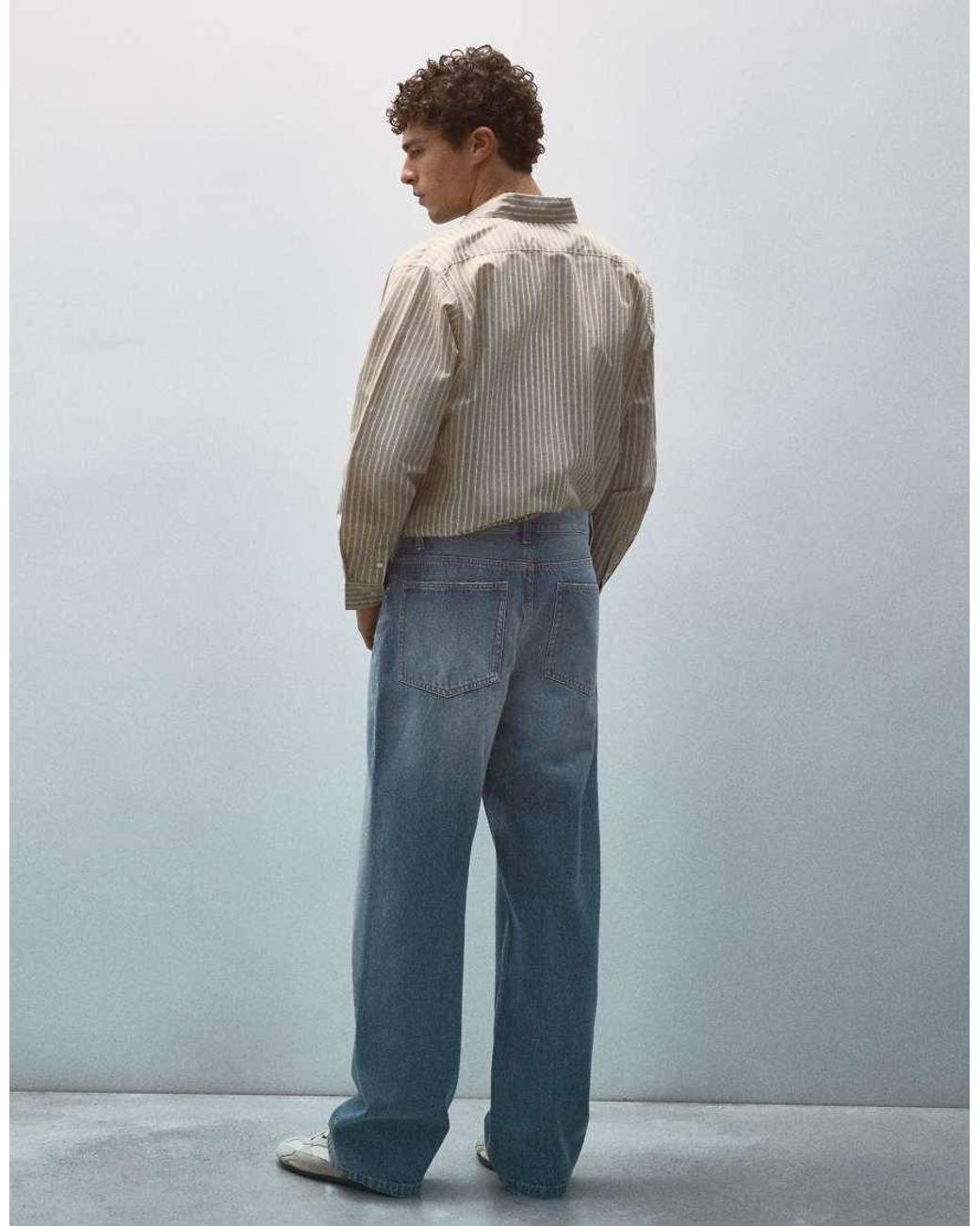 Bershka Blue baggy Jeans for men