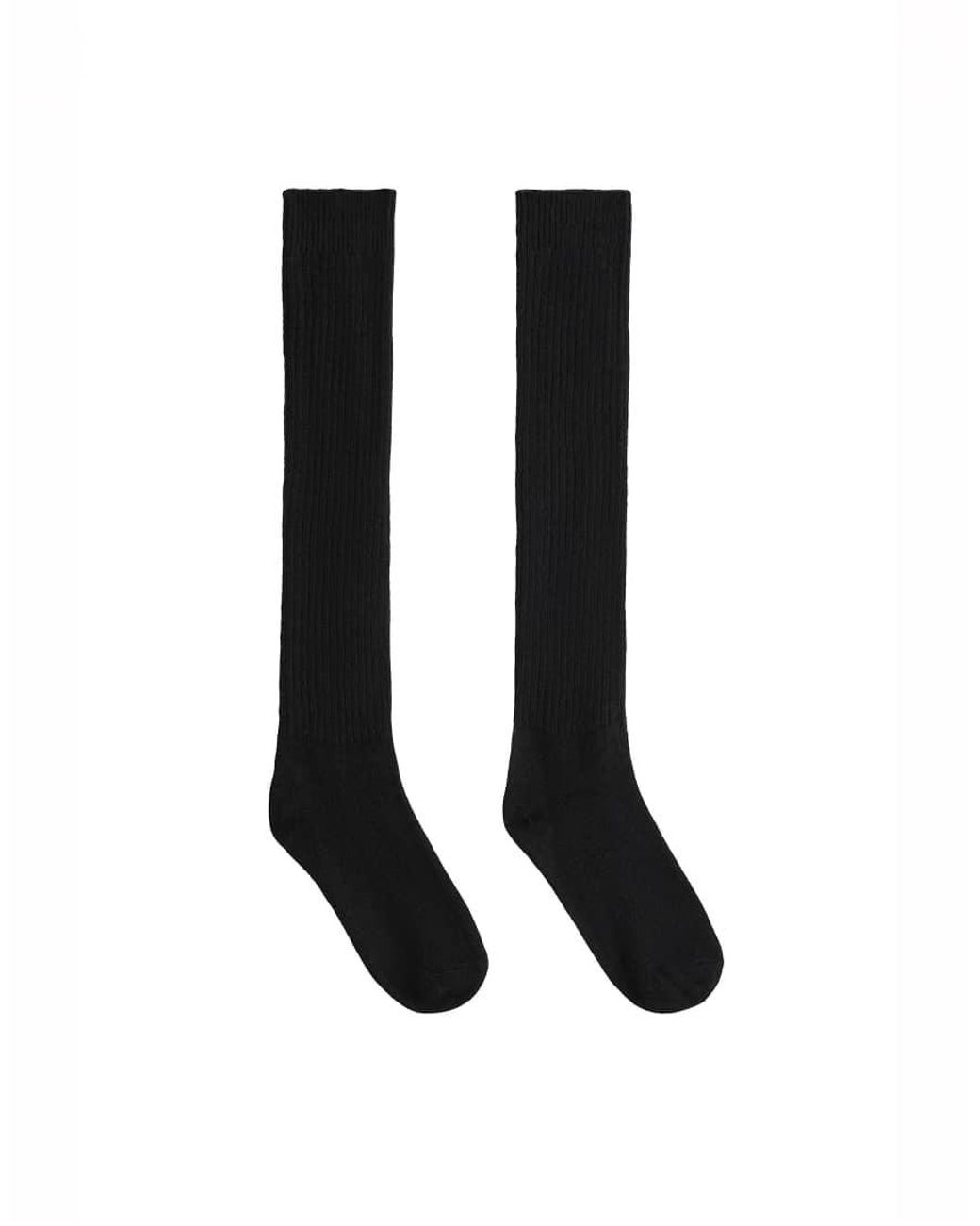 Oysho Black 22% 10% Wool Long Socks