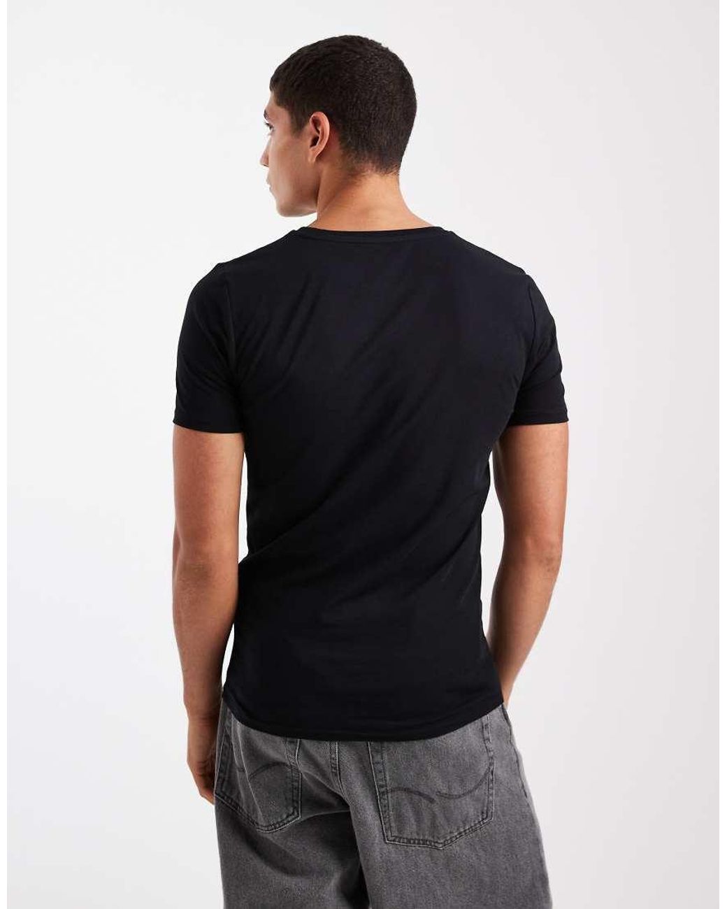 ASOS Black Essentials 2 Pack Muscle Fit T-shirts for men