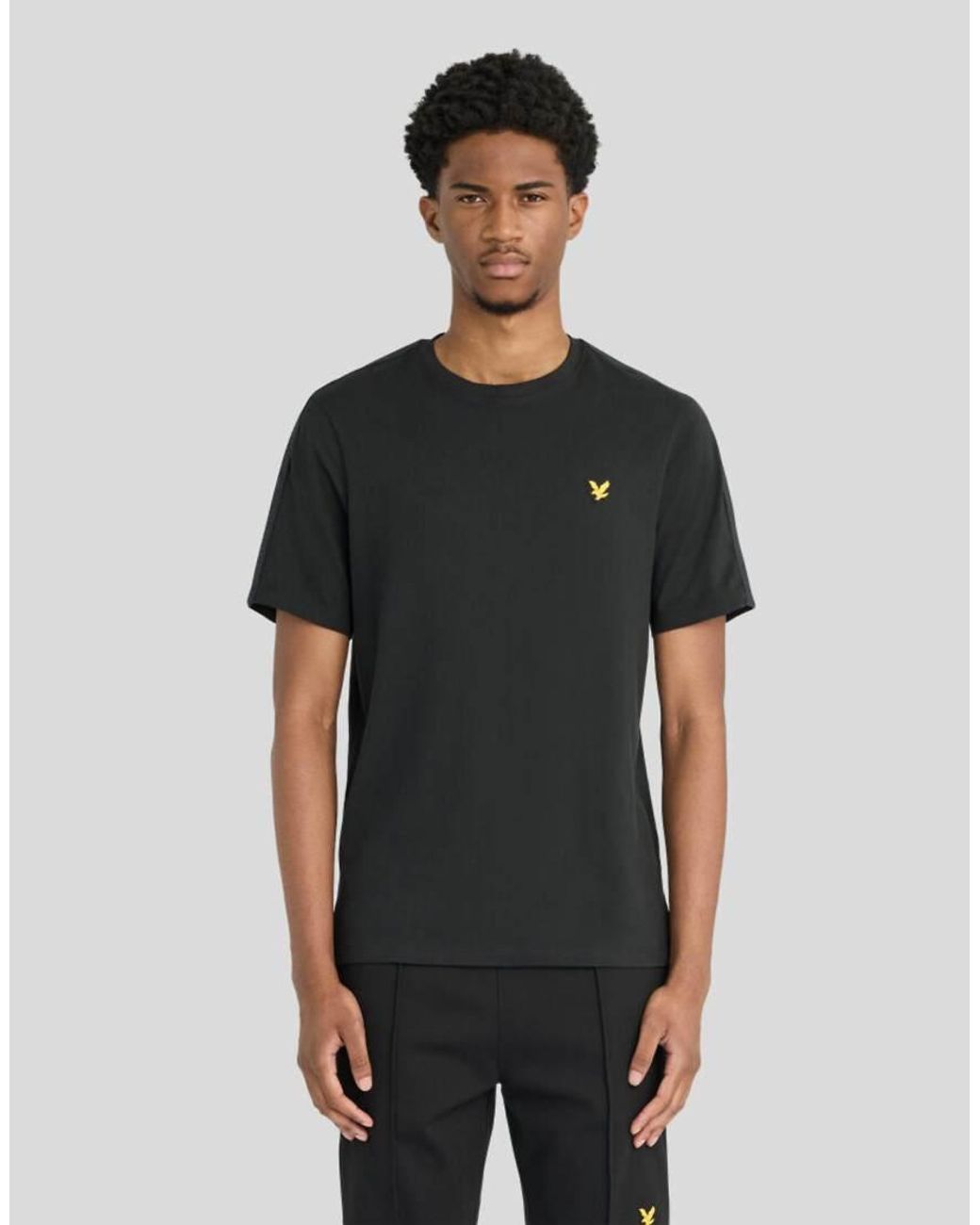 Lyle & Scott Black Ss T-Shirts Padel Taped T-Shirt for men