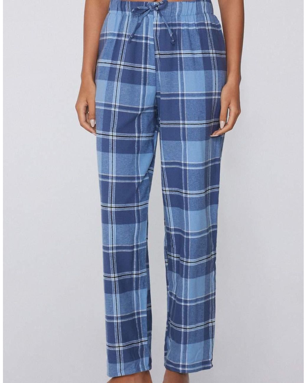 Tezenis Blue Printed Flannel Trousers