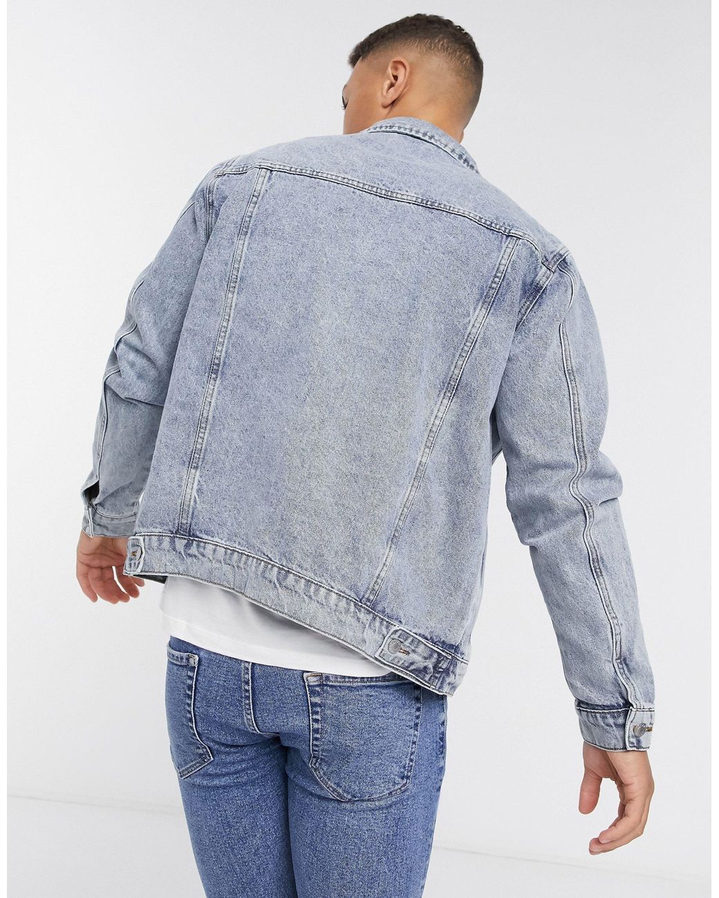 TOPMAN Denim Jacket in Blue for Men | Lyst