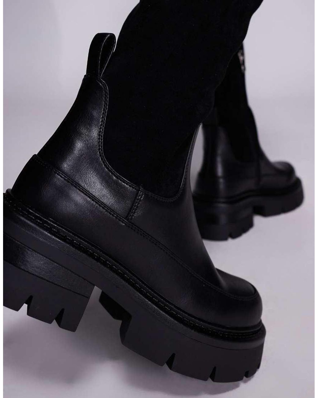 SIMMI Black Simmi London Chorley Knee Boots With Chunky Sole