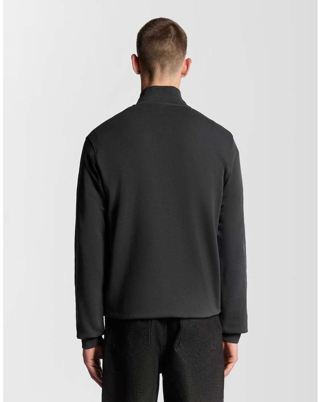 Lyle & Scott Gray Loopback Quarter Zip Sweat for men