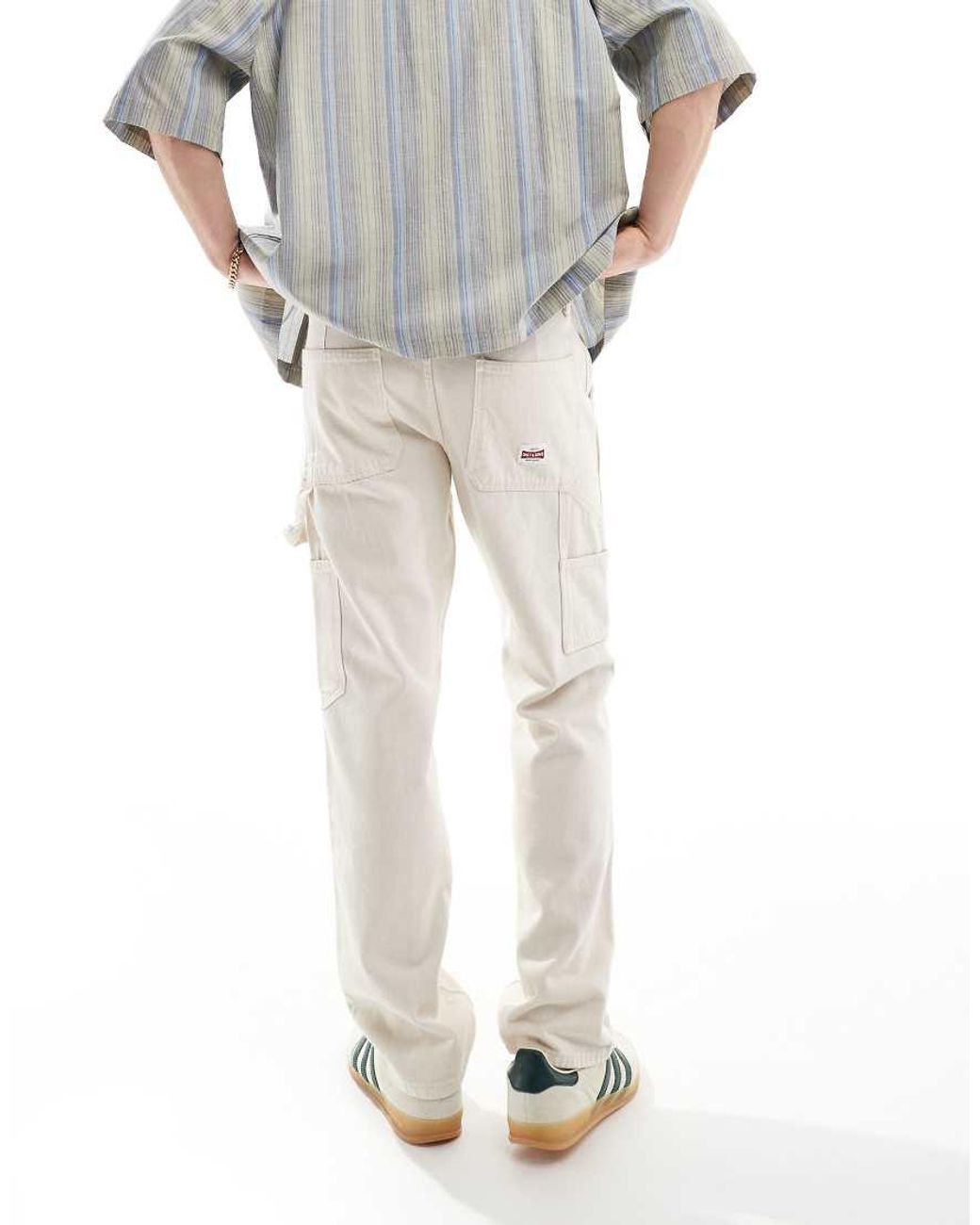 Only & Sons White Edge Straight Fit Carpenter Jeans for men