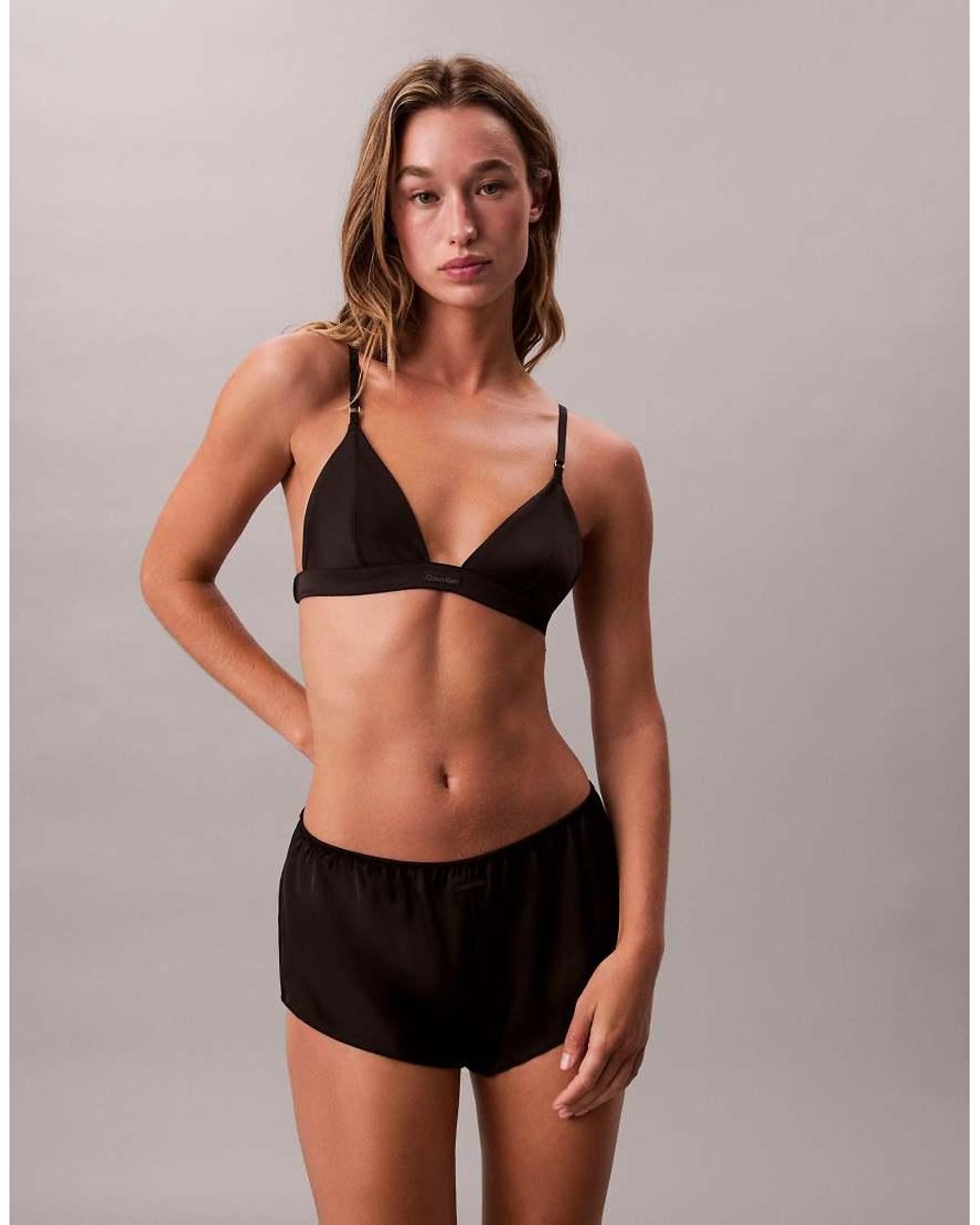 Calvin Klein Black Sexy Satin Triangle Bralette