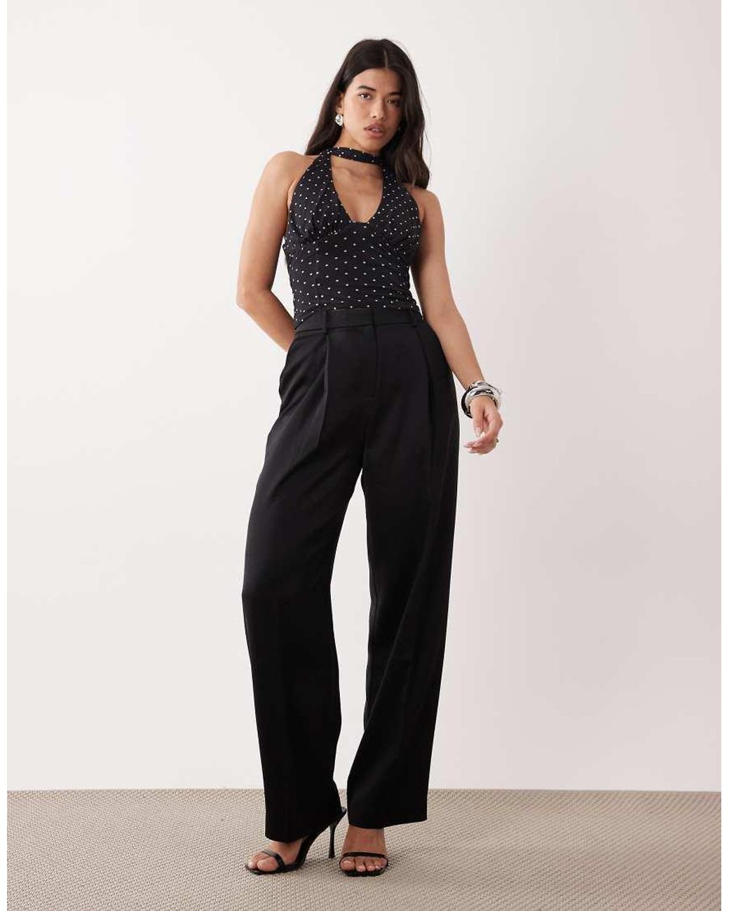 ASOS Blue Mesh Halter Neck Co-ord With Scarf Detail
