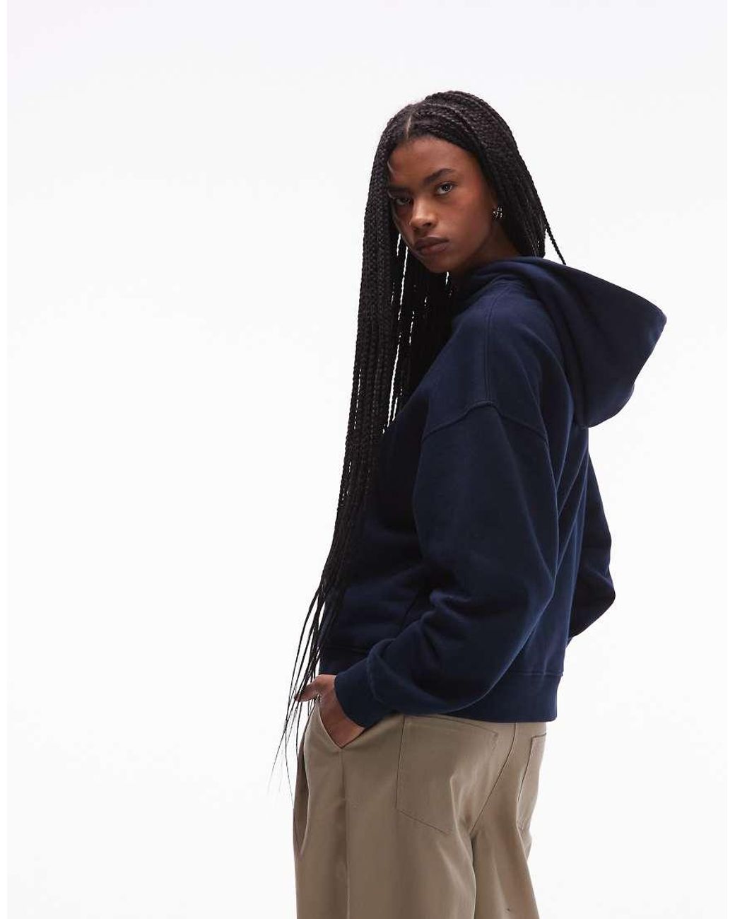 Tommy Hilfiger Blue Badge Logo Boxy Hoodie