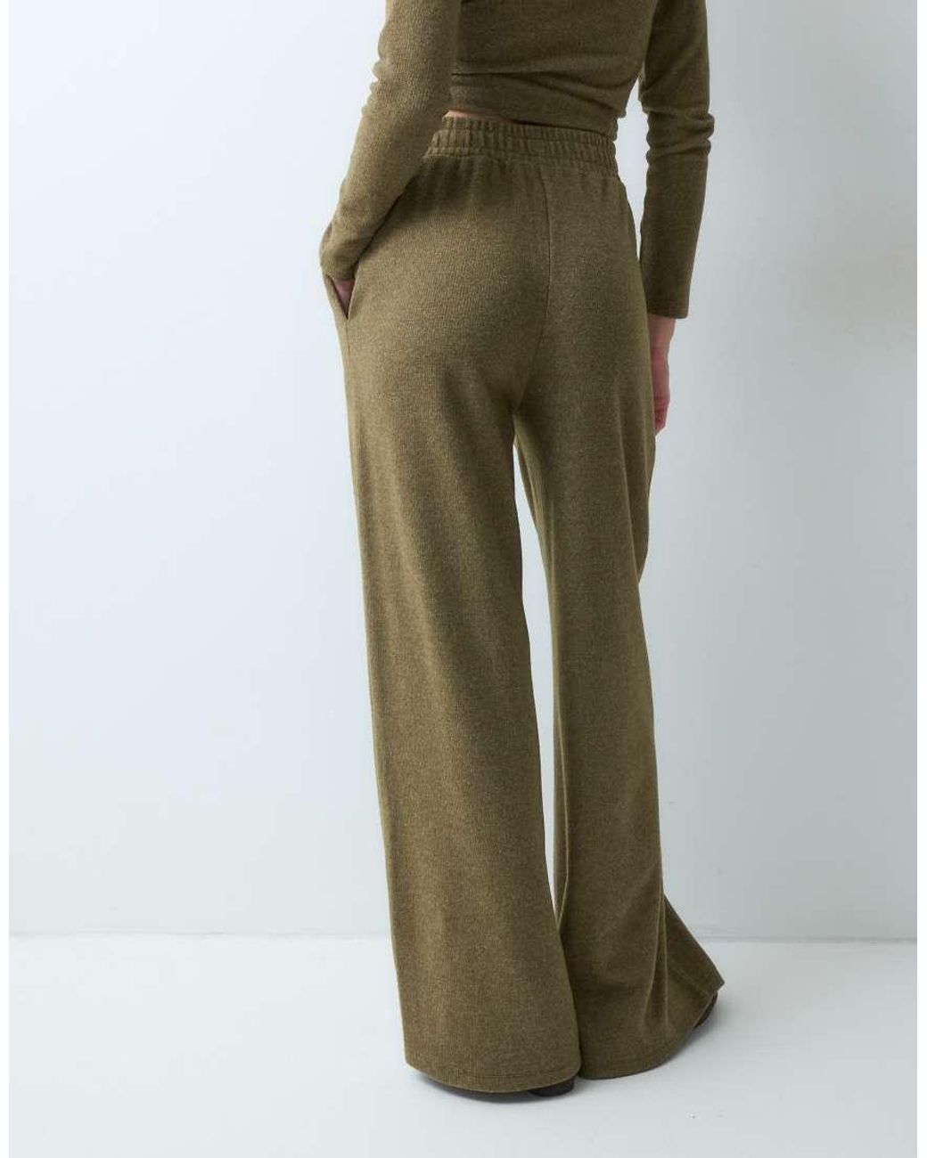 ASOS Green Supersoft Wide Leg Co-ord Trouser