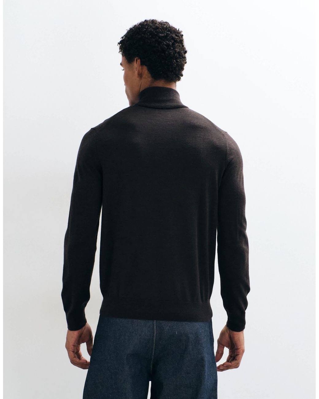 Mango Strickpullover aus 100 % wolle mit hohem kragen in Blue für Herren