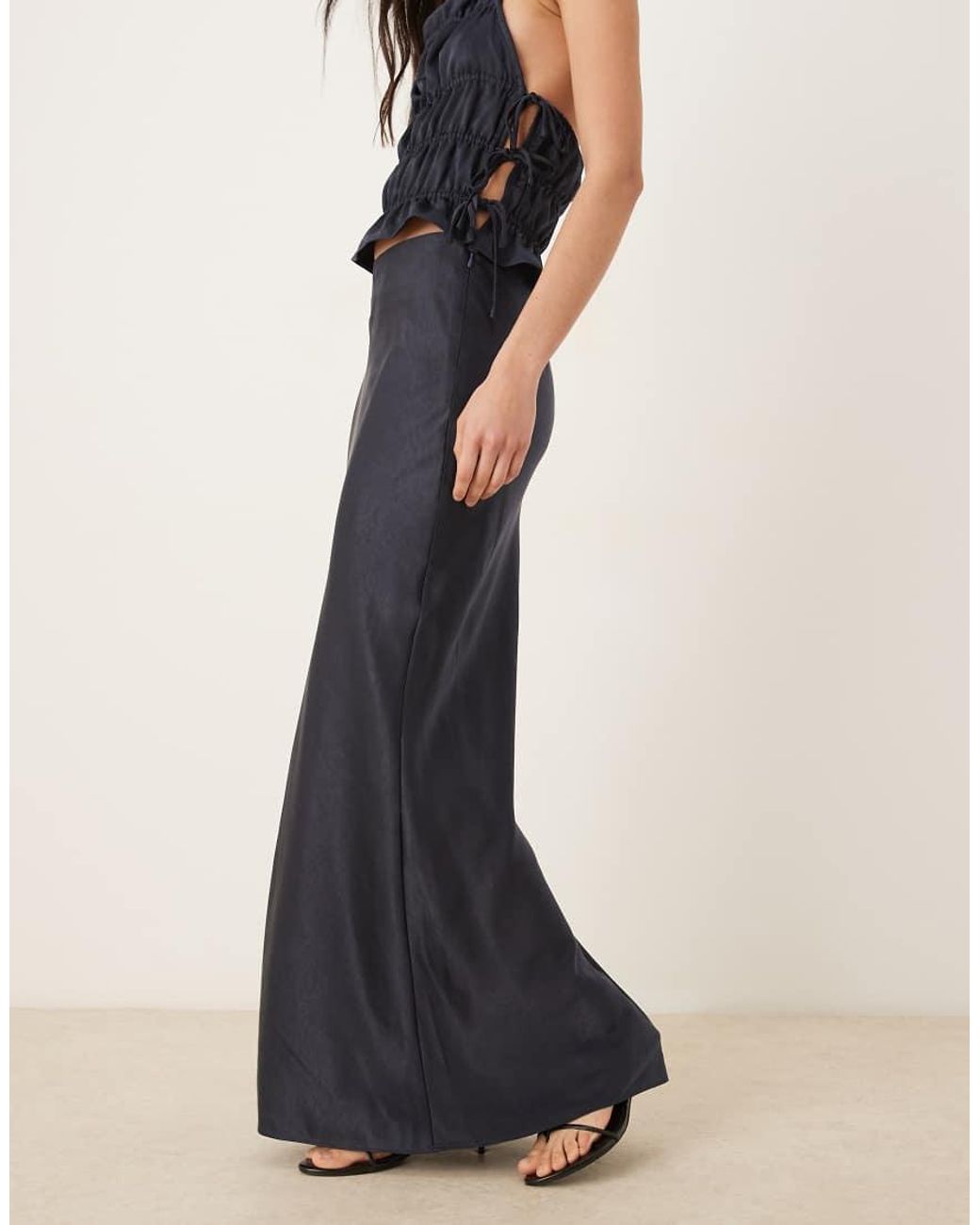 Nia Blue Ravello Co-Ord Satin Midaxi Skirt
