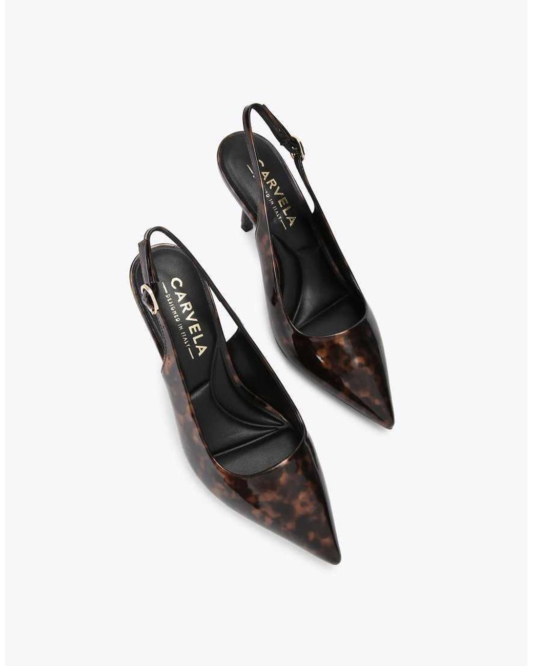Carvela Kurt Geiger Multicolor Spirit Leopard-Print Faux Patent-Leather Slingback Courts
