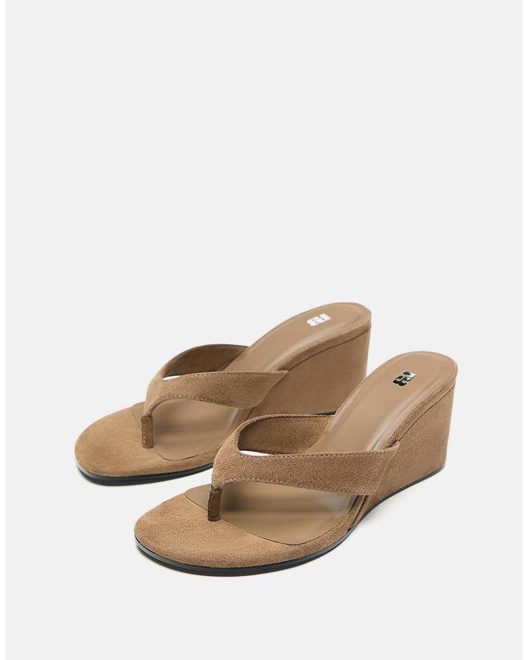 Pull&Bear Multicolor Toe Thong Wedge Sandals