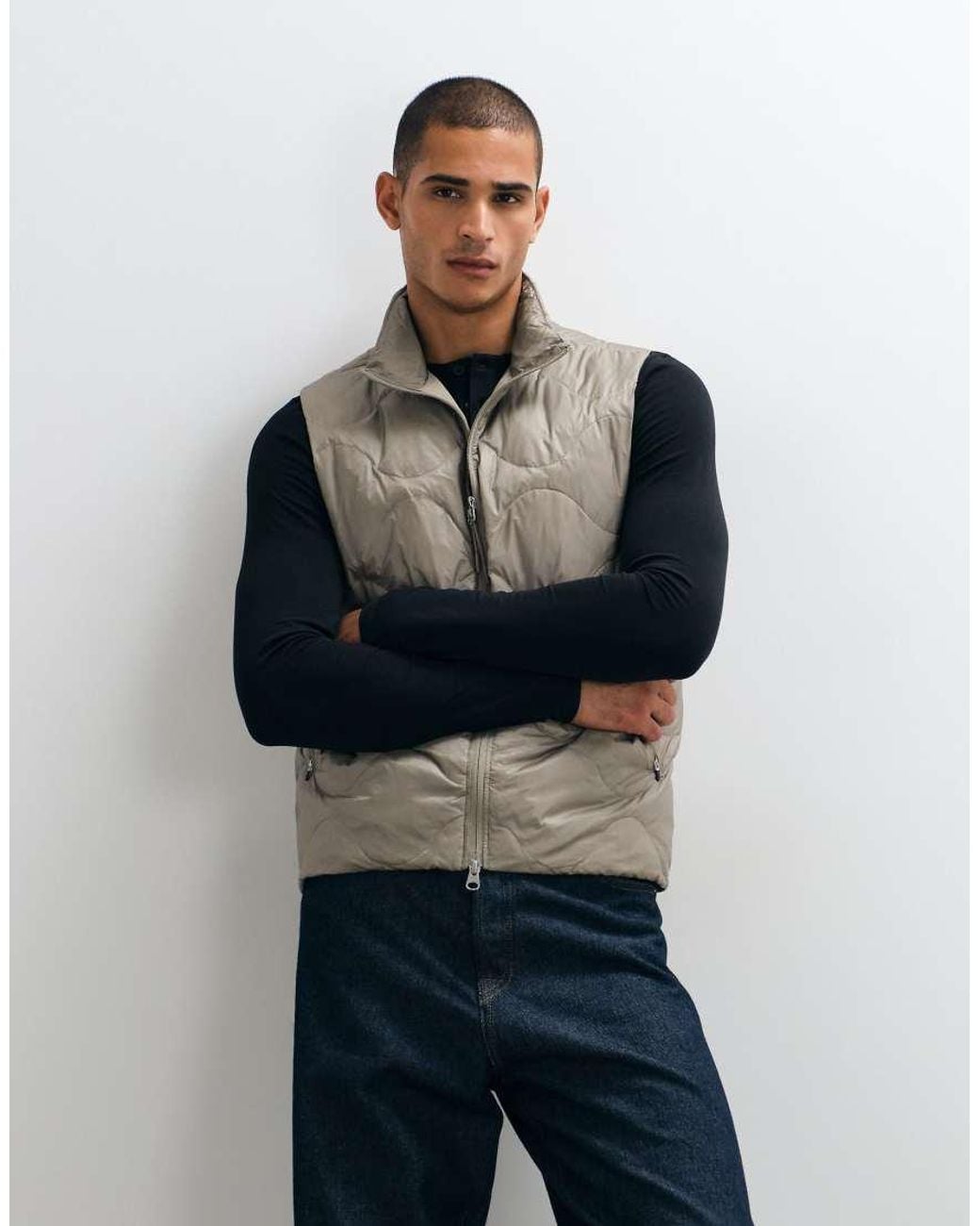 ARKET Brown Down Onion Quilted Gilet for men