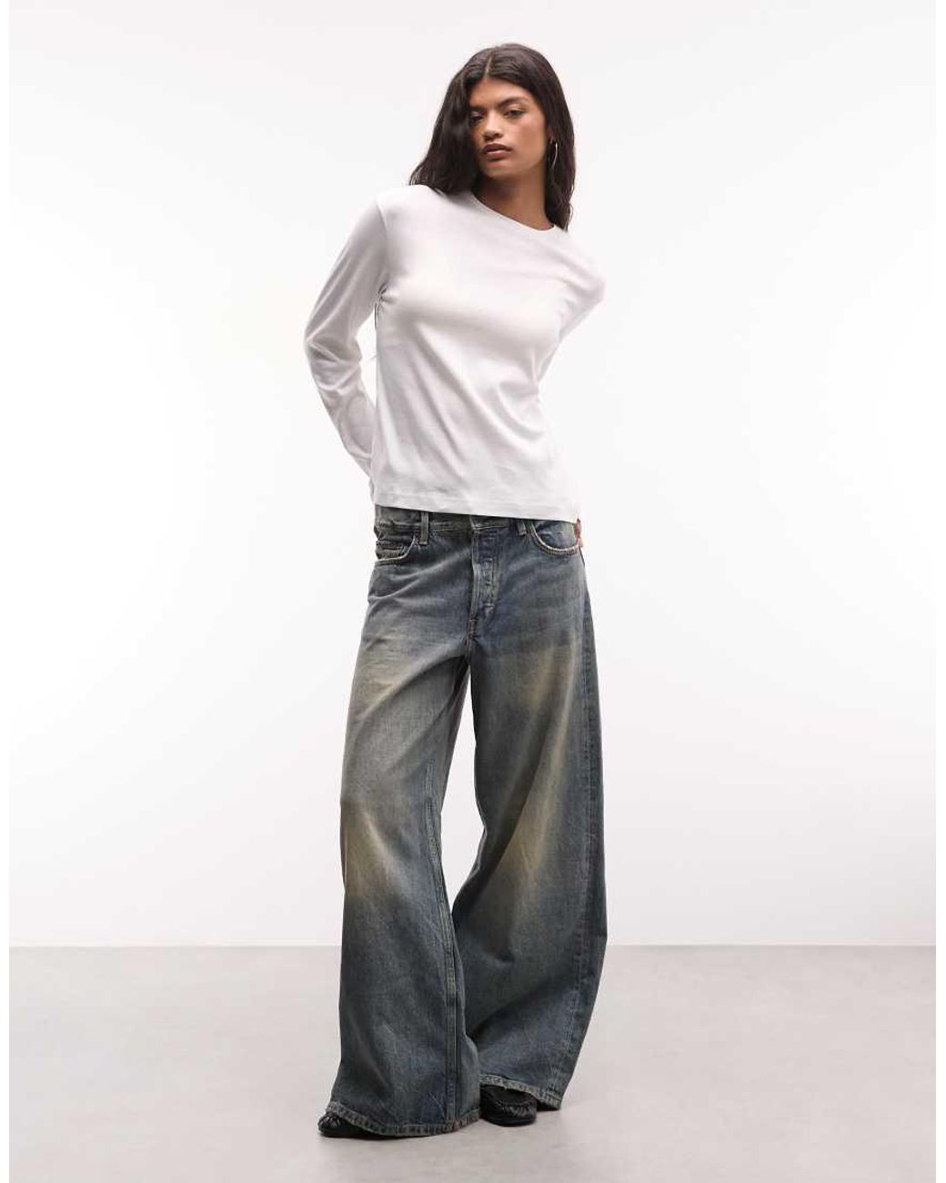 Weekday White Supersoft Long Sleeve T-shirt