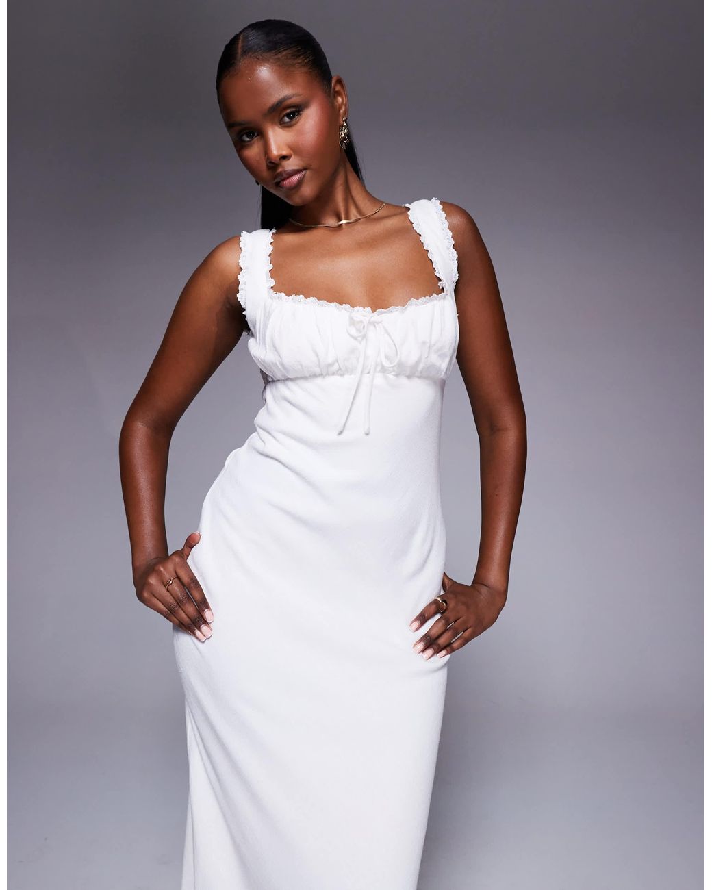knee length dresses for ladies Natural Long Sleeve Linen Maxi Dress from NikkaPlace main image 0