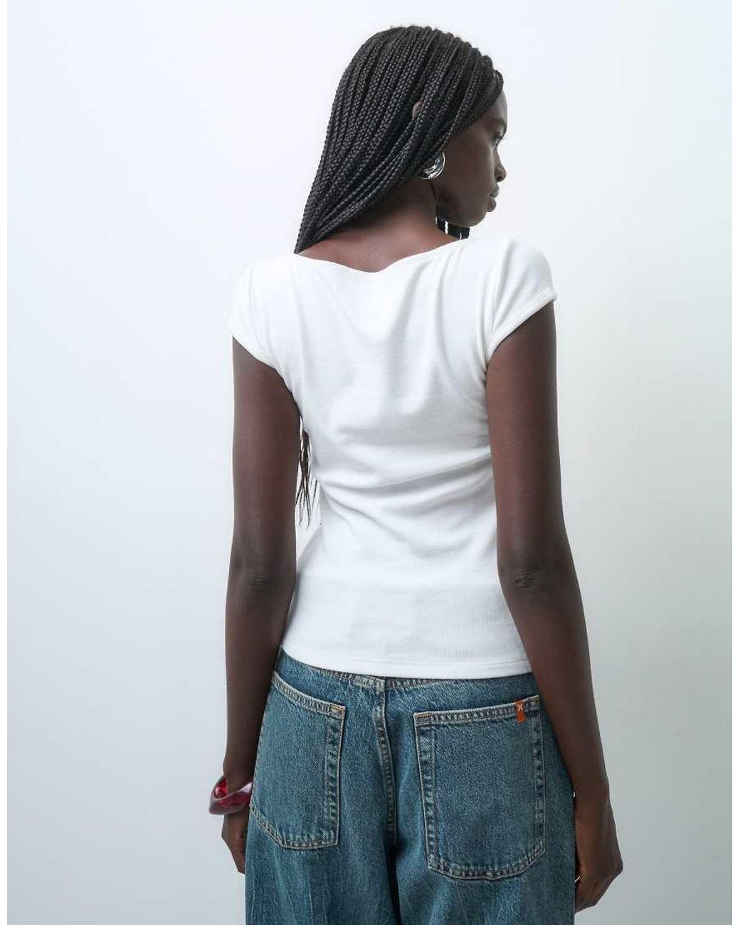 Gap Gray Cap Sleeve Boatneck Top