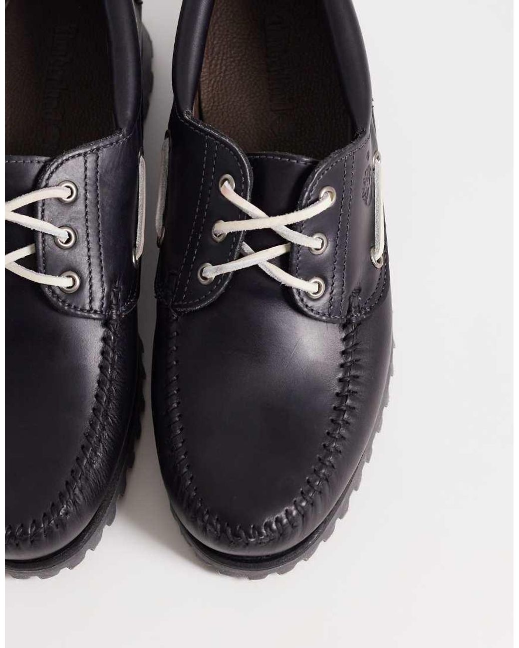 Timberland Black Authentic 3 Eye Boat Shoe for men