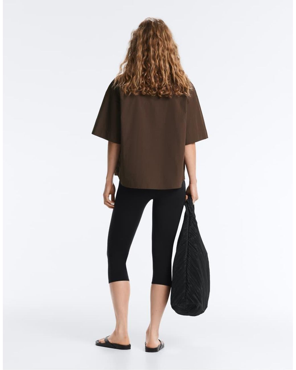 Oysho Brown 100% Cotton Polo Shirt