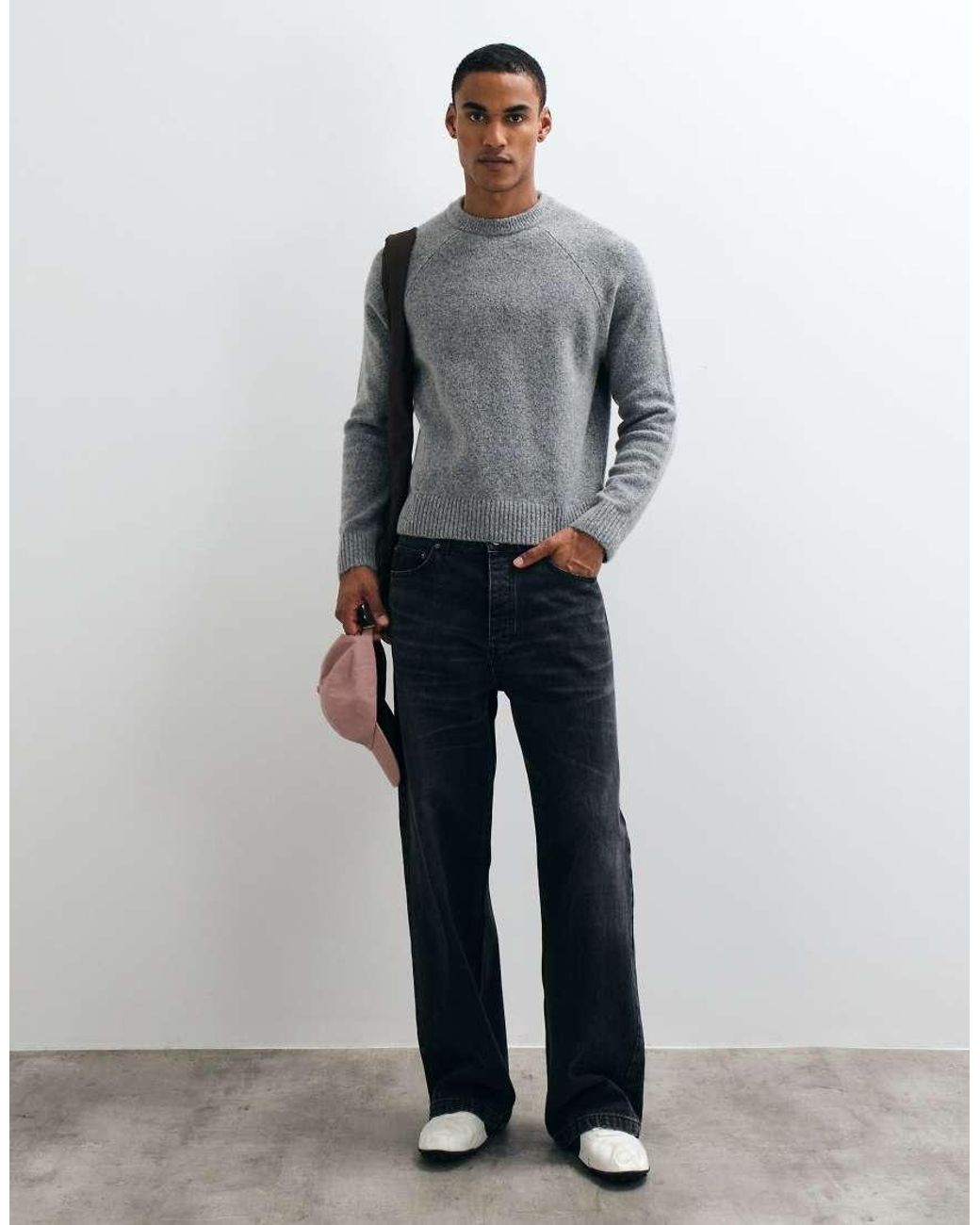 Cotton On Gray Super Soft Boxy Knit for men