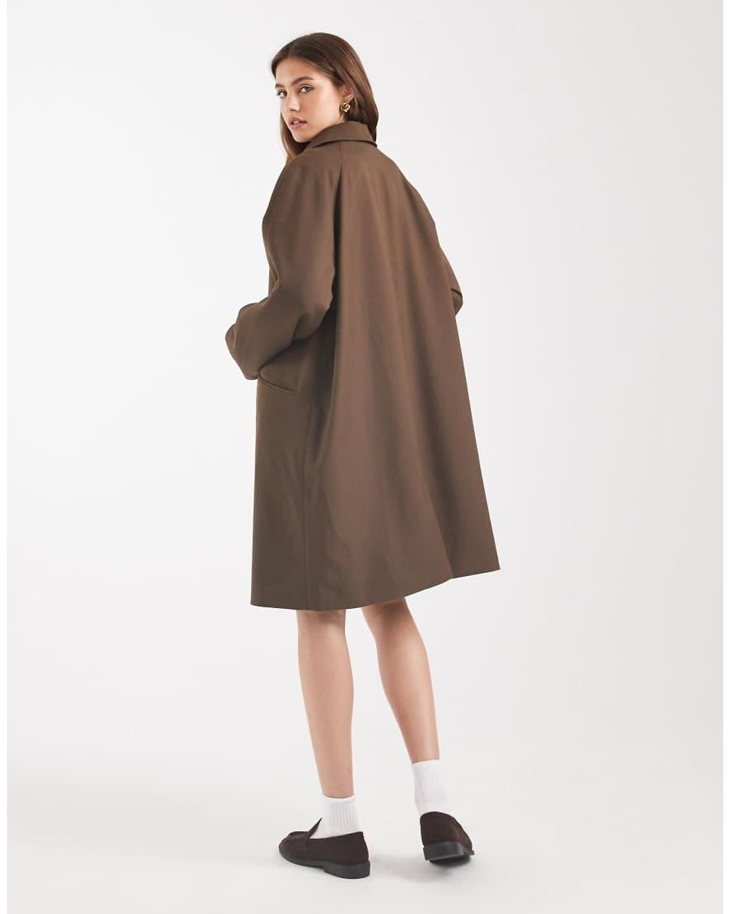 ASOS Brown Mid Length Tailored Car Coat