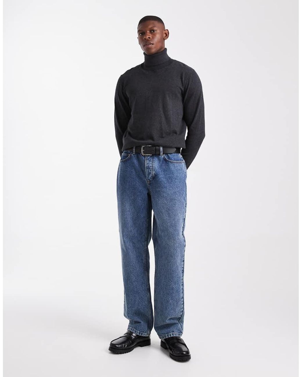JJ Rebel Blue Turtle Neck Sweater for men