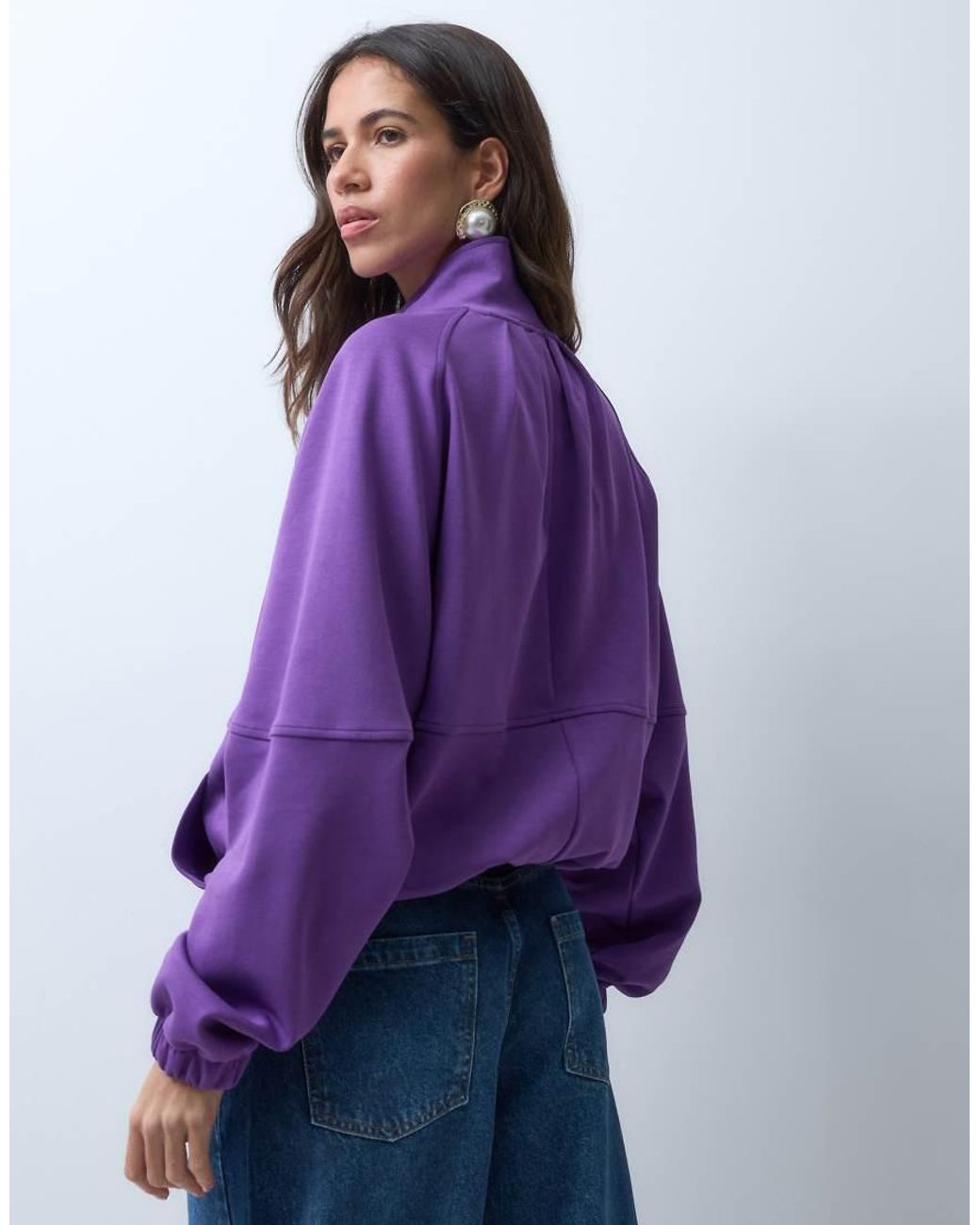 ASOS Blue Funnel Neck Track Jacket