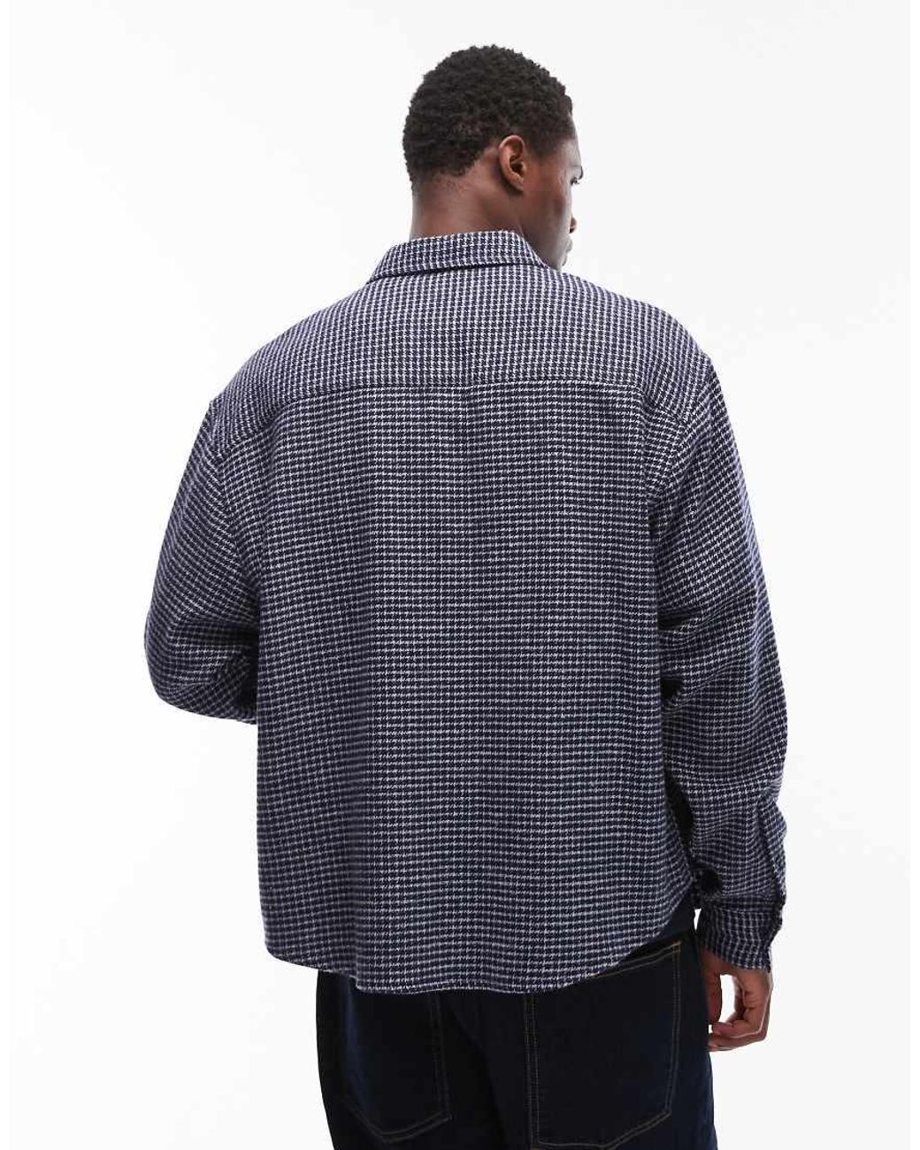 ASOS Blue Oversized Check Shirt for men