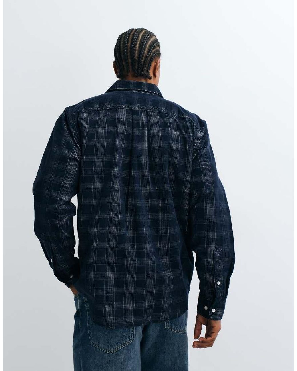 SELECTED Blue Regular Fit Corduroy Shirt for men