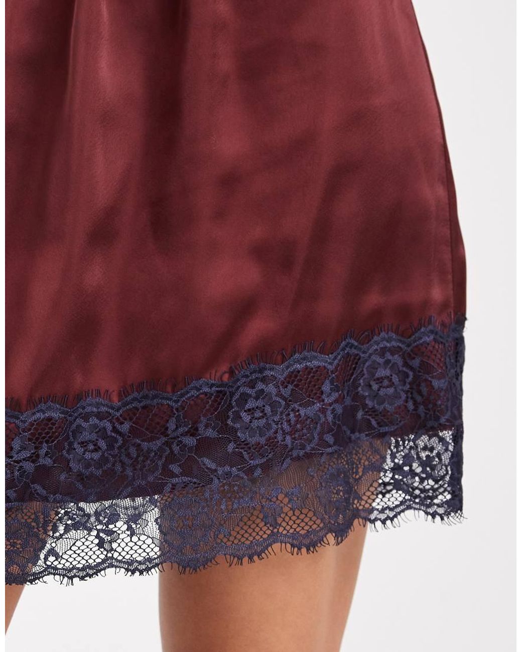 ASOS Blue Lace Trim Mini Skirt
