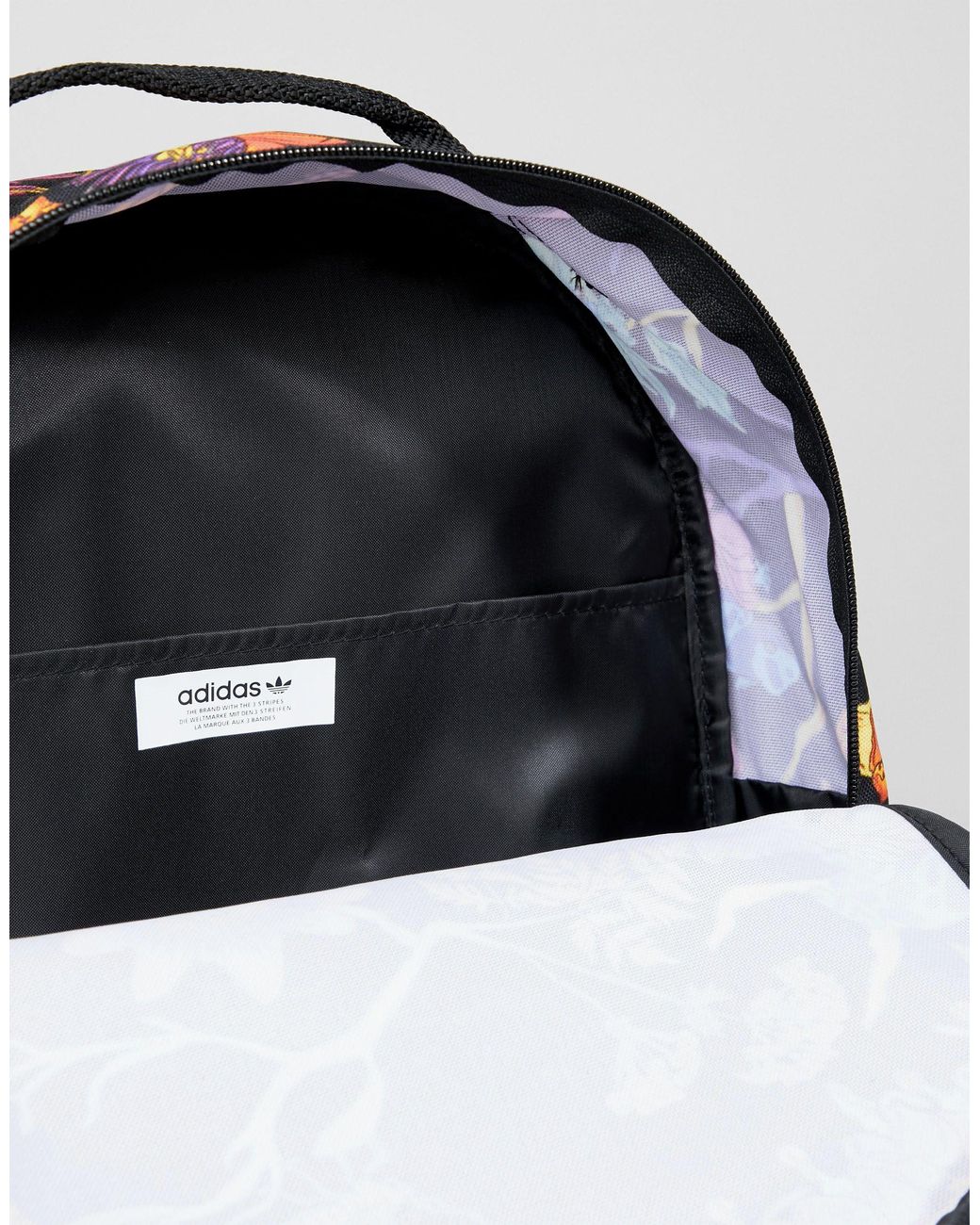 adidas Originals Floral Print Backpack in Black | Lyst