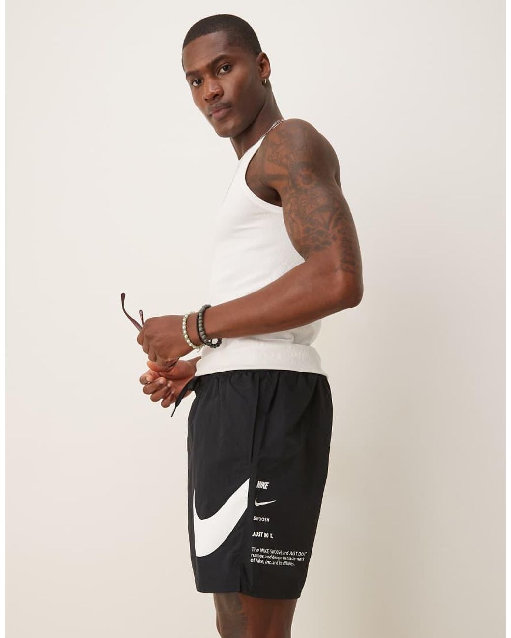 Nike White Nike Specs 7 Inch Volley Swim Shorts for men