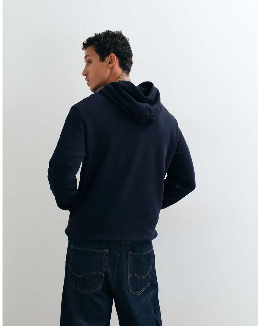 Gant Blue Varsity Chest Graphic Logo Hoodie for men