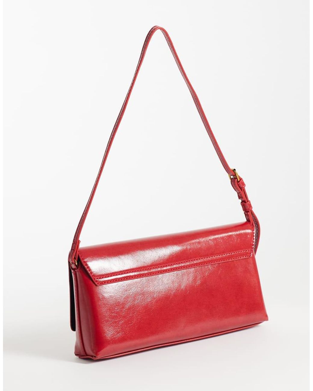 ASOS Red Shoulder Bag With Gold Hardware