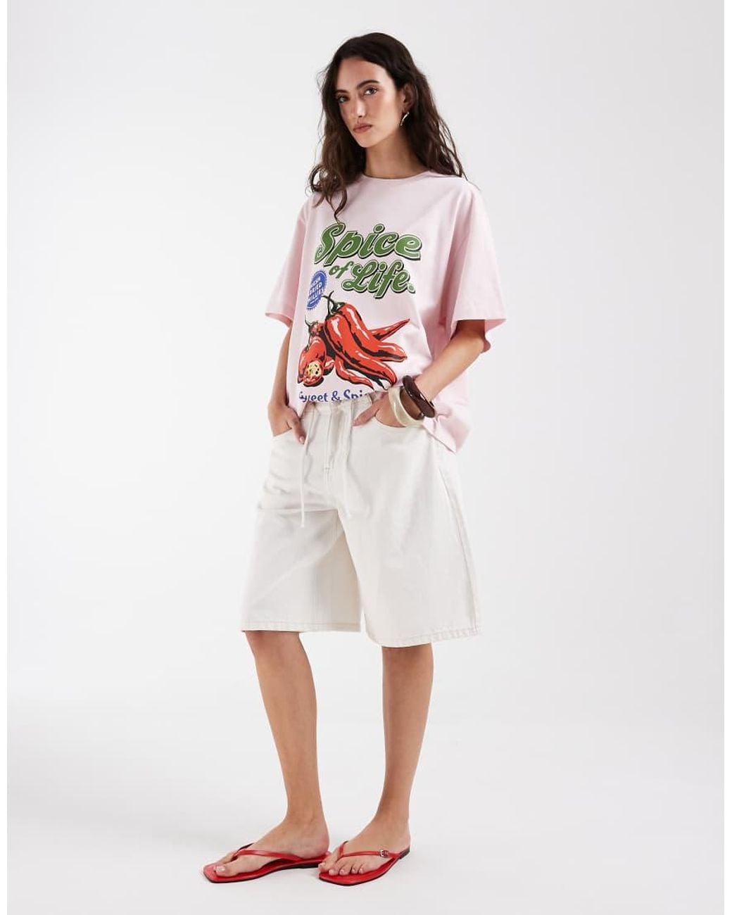 ASOS White Oversized Tee With Spicy Chilli Graphic